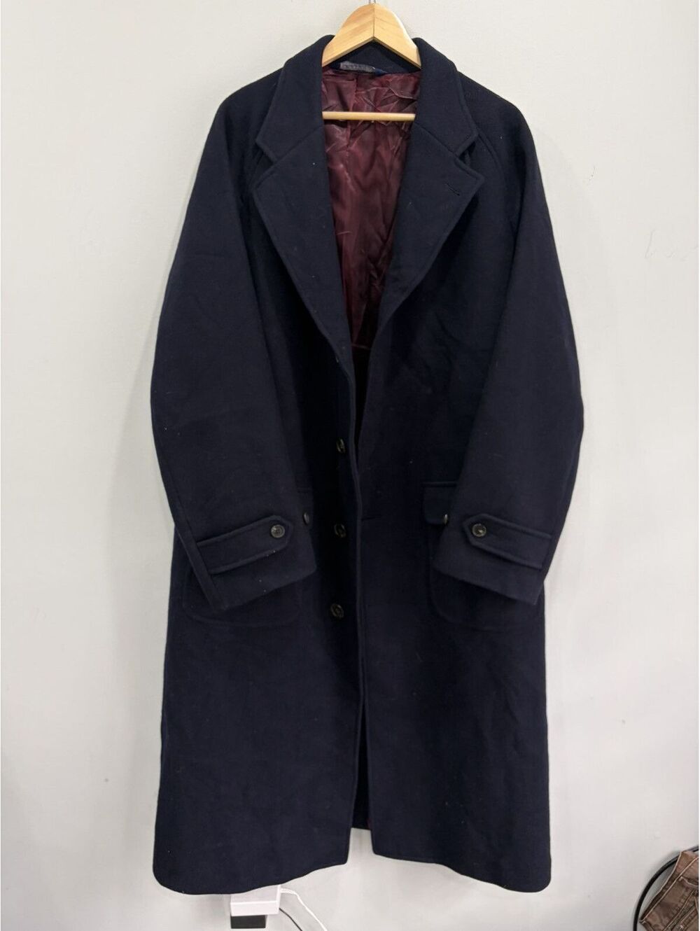 Vintage Ralph Lauren Polo Navy Pea Coat Wool Trench